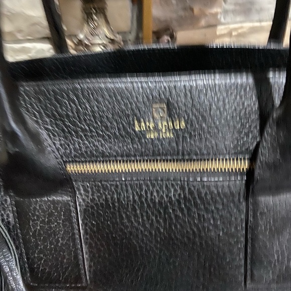 Kate Spade Black Textured Leather Tote - Picture 1 of 8